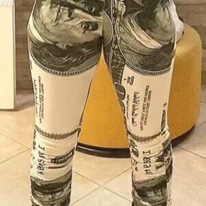 100 Dollar Bill Money Currency Leggings